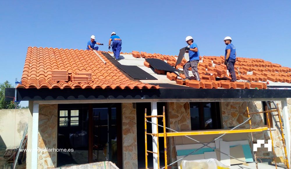 屋顶施工过程模块化住宅预制房屋混凝土